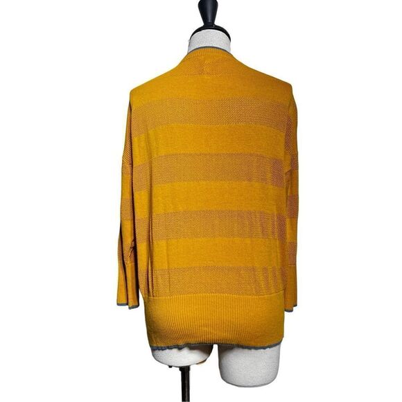 Matilda Jane Mustard Yellow Sheer Cardigan Sweater Medium - Picture 3 of 4